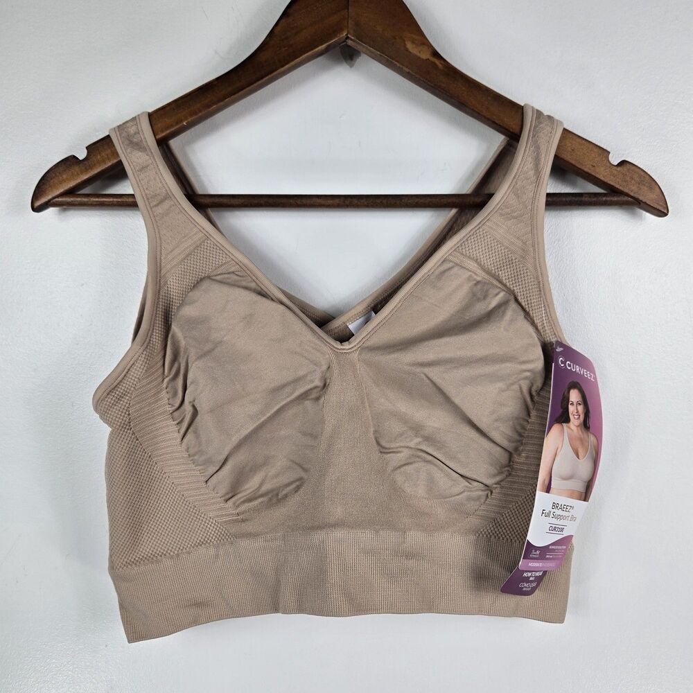 Curveez‎ CUR3100 Women's Size 2XL Braeez Full Support Bra NWT